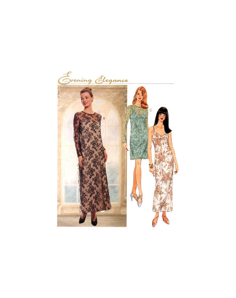 McCall's 8981 Evening Slipdress and Overdress, Both in Two Lengths, Uncut, Factory Folded Sewing Pattern Size 6-10 or 10-14