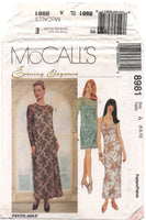 McCall's 8981 Evening Slipdress and Overdress, Both in Two Lengths, Uncut, Factory Folded Sewing Pattern Size 6-10 or 10-14