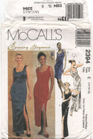 McCall's 2394 Lined Evening Dress in Three Lengths with Neckline Variations, Uncut, Factory Folded Sewing Pattern Size 14-18