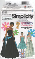 Simplicity 9588 Junior Fit and Flare Evening Dress in Two Lengths and Shawl, Uncut, Factory Folded Sewing Pattern Multi Size 11-16