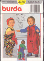 Burda 4480 Sewing Pattern, Infants' Romper, Size 3M-6M-9M-12M-18M, Uncut, Factory Folded