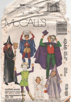 McCall's 4946 Child's Wizard, Witch, Vampire, Angel, Robot, Princess & Comic Book Character Costumes, U/C, F/Folded Sewing Pattern Size 6-8