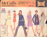 McCall's 2087 Sewing Pattern, Dress and Pants, Size 10, Cut, Complete