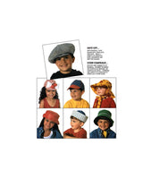 McCall's 6210 Hats for Kids: Beret, Baseball Cap, Sailor Hat, Sun Hat, Uncut, Factory Folded or Cut, Complete, Sewing Pattern Multi Size