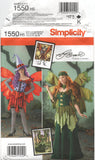 Simplicity 1550 Fantasy Costumes: Fairy and Hat in Three Sizes, Uncut, Factory Folded Sewing Pattern Multi Size 6-14