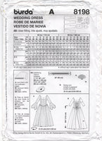 Burda 8198 Medieval Style Fitted and Flared Bridal or Wedding Dress, Uncut, Factory Folded Sewing Pattern Multi Plus Size 10-26