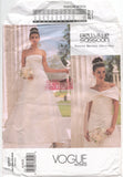 Vogue Bridal Design 2717 Strapless Bridal Gown with Train and Drape, Sewing Pattern Cut, Complete Size 6-10 or Part Cut, Complete 18-20