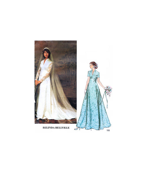 Vogue Couturier Design 1156 Bridal Gown, Veil, Cap and Bridesmaid Dress, Partially Cut, Complete Sewing Pattern Size 10