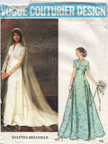 Vogue Couturier Design 1156 Bridal Gown, Veil, Cap and Bridesmaid Dress, Partially Cut, Complete Sewing Pattern Size 10