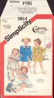 Simplicity 5864 Sewing Pattern, Toddlers' Dress and Coat, Size 1, Partially Cut, Complete