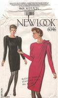 New Look 6046 Front Drape Evening Dress, Uncut, Factory Folded Sewing Pattern Size 8-18