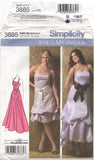 Simplicity 3885 Jessica McClintock Special Occasion Dress with Hem Variations and Sash, Uncut, Factory Folded Sewing Pattern Multi Size 6-14