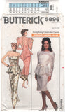 Butterick 5896 Evening Peplum Dress or Top, Uncut, Factory Folded Sewing Pattern Size 8-12