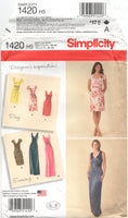 Simplicity 1420 Day or Evening Dress with Style Variations, Uncut, Factory Folded Sewing Pattern Multi Size 6-14