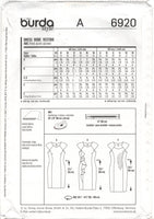 Burda 6920 Cap Sleeve Dress with Side Pleat or Drape Detail, Uncut, Factory Folded Sewing Pattern Multi Size 8-18