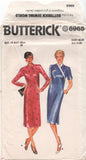 Butterick 6965 Asymmetrical Neckline, Cheongsam Style Dress with Short or Long Sleeves, Uncut, Factory Folded, Sewing Pattern Size 14