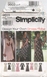 Simplicity 9603 Princess Seam, Flared  Dress with Back Interest and Sleeve Variations, Uncut, Factory Folded, Sewing Pattern Size 12-16