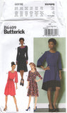 Butterick 6409 Pullover Dress with Sleeve and Hemline Variations, Uncut, Factory Folded, Sewing Pattern Multi Size 4-14 or 16-28