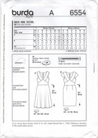 Burda 6554 Slim or Flared Skirt Dress with Seam Detail, Uncut, Factory Folded, Sewing Pattern Multi Size 8-18