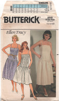 Butterick 6648 Ellen Tracy Tucked, Drop Waist Sundress in Two Lengths, Uncut, Factory Folded, Sewing Pattern Size 12-16