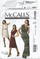 McCall's 6433 Dress in Three Lengths with Pleated or Straight Skirt, Uncut, Factory Folded, Sewing Pattern Multi Size 4-12