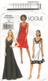 Vogue 8494 Lined, V-Neckline Evening Dress in Two Lengths, Uncut, Factory Folded, Sewing Pattern Size 12-18