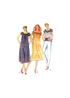 Butterick 6540 Peasant Top or Dress and Pants, Cut, Complete Sewing Pattern Size 12