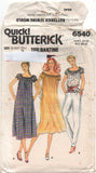 Butterick 6540 Peasant Top or Dress and Pants, Cut, Complete Sewing Pattern Size 12