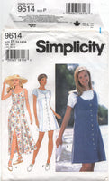 Simplicity 9614 Button Front Dress or Jumper and Top, Uncut, Factory Folded, Sewing Pattern Size 12-16