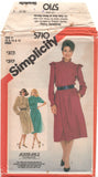 Simplicity 5710 Asymmetrical Button Front Closing Dress, Uncut, Factory Folded, Sewing Pattern Size 12-16