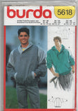 Burda 5618 Men's Panelled Sweatshirt with or without Hood, Uncut, Factory Folded Sewing Pattern Multi Size 36-44