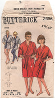 Butterick 3658 Unisex Kimono Robe in Two Lengths Sewing Pattern Size 12-14 Cut/Complete or 42-44 Factory Folded