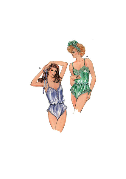 Kwik Sew 1586 Lingerie: Teddy with V-Neckline and High Cut Panties, Uncut, Factory Folded, Sewing Pattern Multi Size 31.5 to 41.5