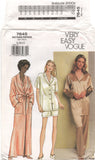 Vogue 7645 Sleepwear: Robe, Top, Pants and Shorts, Uncut, Factory Folded Sewing Pattern Size 8-12