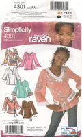 Simplicity 4301 Girls' Design Your Own Tunic with Trim Variations and Belt, Uncut, Factory Folded Sewing Pattern Multi Size 8-16