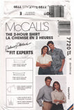 McCall's 7720 Palmer Pletsch Unisex Front Button, Long or Short Sleeve Shirt, Uncut, Factory Folded Sewing Pattern Multi Size 31.5-40