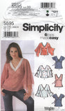 Simplicity 5595 Pullover Top with Sleeve and Trim Variations, Uncut, Factory Folded Sewing Pattern Size 4-10