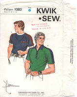 Kwik Sew 1083 Men's Sports Shirts with Short Sleeves, Uncut, Factory Folded Sewing Pattern Multi Size 34-48