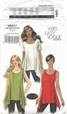 Vogue 8651 Close Fitting Tunic with Scoop Neckline and Sleeve Variations, Uncut, Factory Folded Sewing Pattern Multi Size 4-14