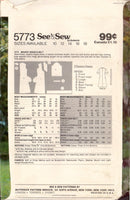 See & Sew 5773 Sewing Pattern, Dress and Belt, Size 10, Uncut, Factory Folded