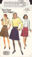 Vogue 8128 Sewing Pattern, Skirt, Size 8-10-12, Uncut, Factory Folded