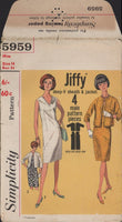 Simplicity 5959 Sewing Pattern, Jiffy Dress and Jacket, Size 14, Factory Pre-Cut, Unprinted