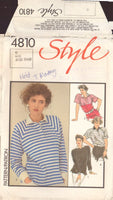 Style 4810 Sewing Pattern, Tops, Size 12, Uncut, Factory Folded