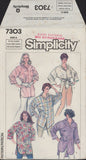 Simplicity 7303 Sewing Pattern, Shirts, Size Sm-Md, Cut, Complete