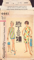 Simplicity 4441 Sewing Pattern, Beach Dress, Top and Shorts, Size 12, Cut, Complete