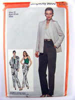 Simplicity 9806 Cross Back Camisole, Tapered Pants and Unlined Funnel Neck Jacket Uncut Factory Folded Sewing Pattern Size 12