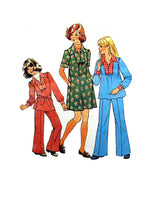 Simplicity 7105 Girls' Boho Style Dress or Top and Pants Uncut, Factory Folded Sewing Pattern Size 7