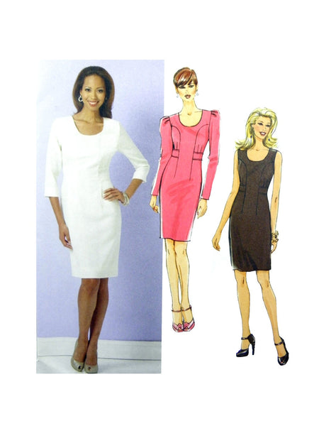 Butterick 5519 Fitted, Straight, Lined Dress with 3 Sleeve Options Uncut, Factory Folded, Sewing Pattern Plus Size 16-22