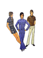 Style 3622 Teen Boys' and Men's Jacket, HipsterTrousers and Shorts Partially Cut, Complete Sewing Pattern Size 14