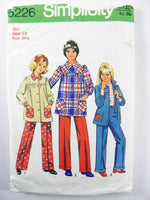 Simplicity 5226 Girls' Top Stitched Smock Top with Bias Yoke and Pants with Turn Back Cuffs Sewing Pattern Size 10 Bust 28.5